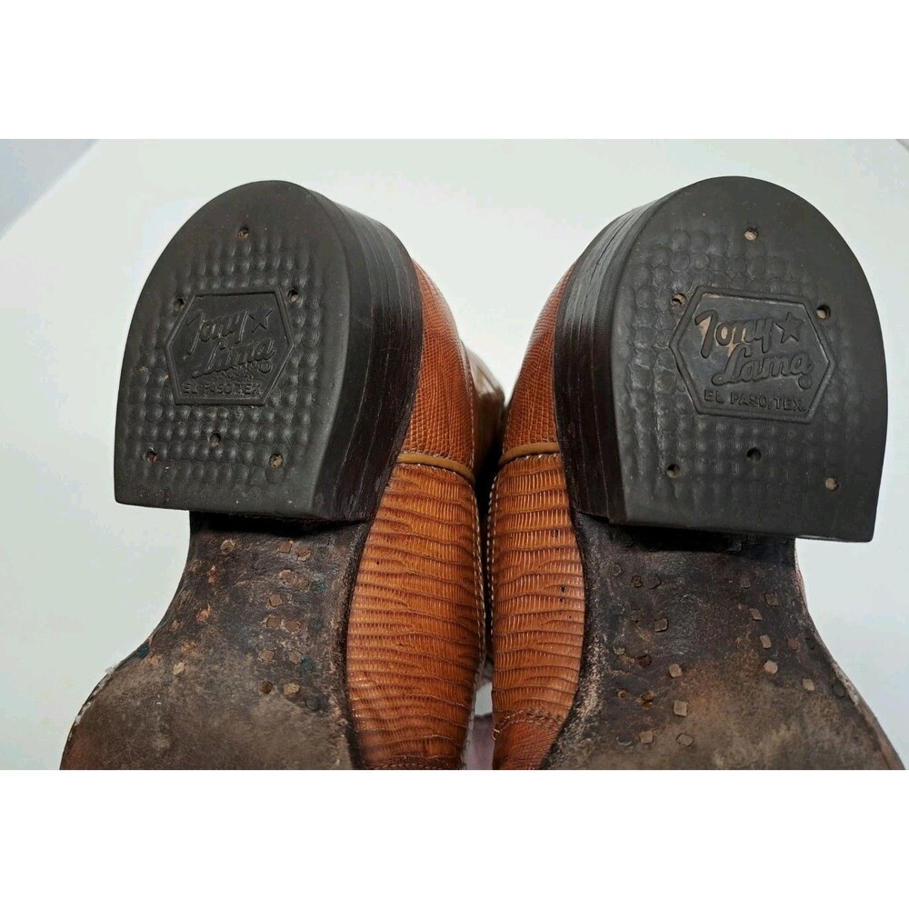Vintage Tony Llama Lizard Men's Boots Size 7B 1983 - Picture 6 of 9